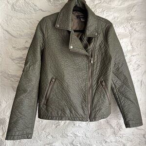 Forever 21 Olive Leather Jacket
